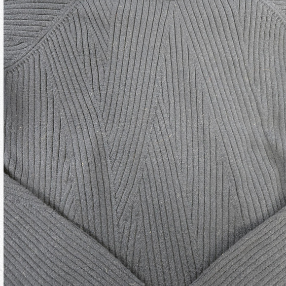 Michael Michael Kors Navy Blue Ribbed Off Shoulder Designer Sweater Size Large - Picture 5 of 8